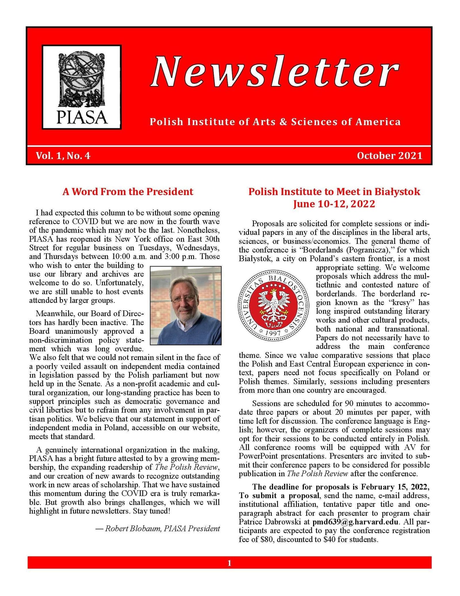 October 2021 PIASA Newsletter
